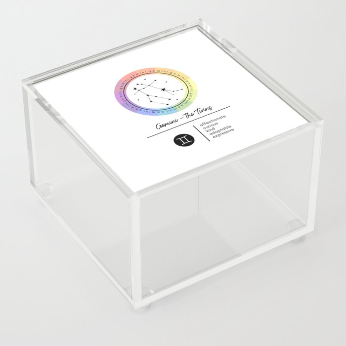 Gemini Zodiac | Color Wheel Acrylic Box