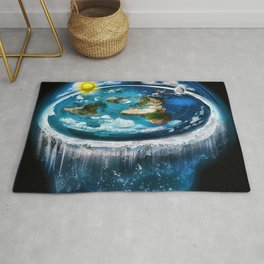 Flat Earth with Dome Art Poster Rug
