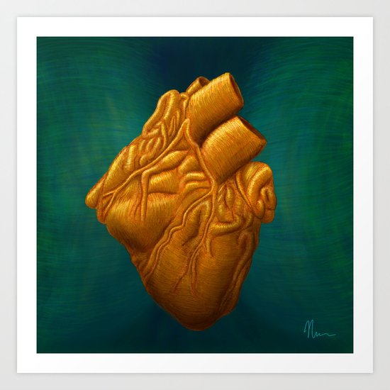 His Heart of Gold - painting Art Print
