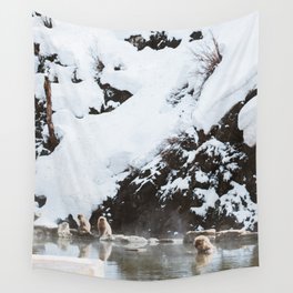 Bath Time in the Hot Springs Wall Tapestry