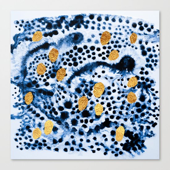 Pattern Play / Blue & Gold Canvas Print