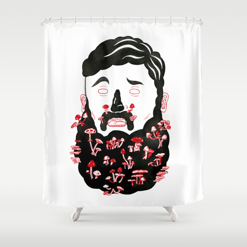Mushroom Beard Dude Shower Curtain By Davidpenela Society6