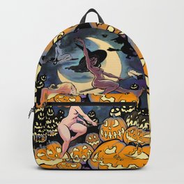 Witches flying over the pumpkin patch Backpack