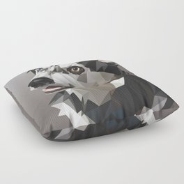 Low Poly Vector Head Siberian Husky  Floor Pillow