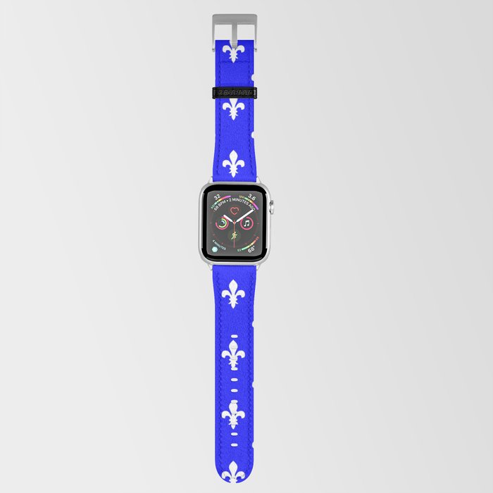 Fleur-de-Lis (White & Blue Pattern) Apple Watch Band