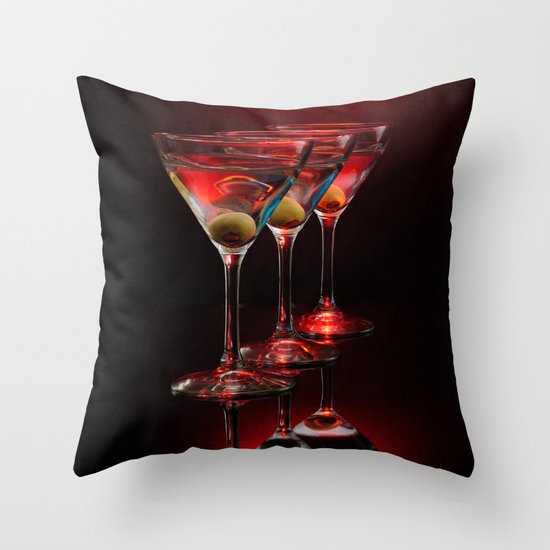 Red hot martinis. Throw Pillow