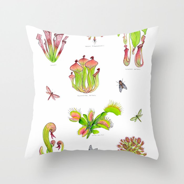 Carnivorous Plants Throw Pillow