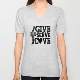 Give Serve Love Chiropractic Spine Chiropractor V Neck T Shirt