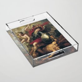 Saint Michael expelling the Rebellious Angels Acrylic Tray