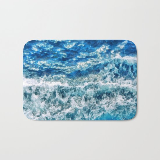 Sea foam waves Bath Mat
