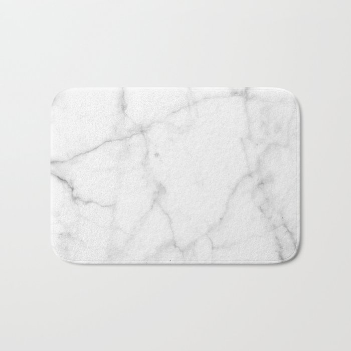 Pure Solid White Marble Stone All Over Bath Mat By 5mmpaper Society6