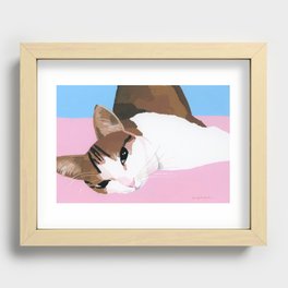 A cat with a sweet look Recessed Framed Print