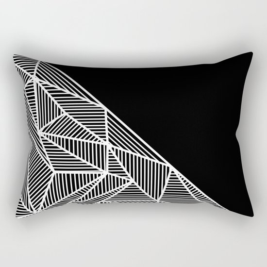 B Rays Geo BW Rectangular Pillow