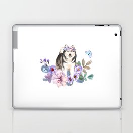 Flower and Dog Laptop Skin