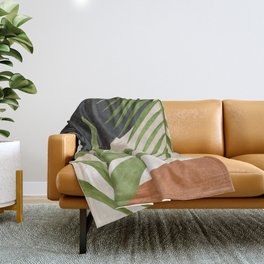 Abstract Art Tropical Leaf 11 Throw Blanket