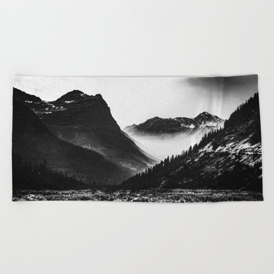 Mountain Valley Glacier National Park Beach Towel
