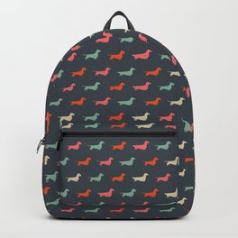 Dachshund Silhouettes | Colorful Patterned Wiener Dogs Backpack