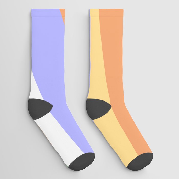 Retro Abstract Colorful Waves Socks