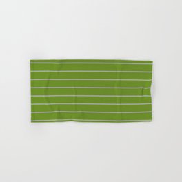 [ Thumbnail: Dark Gray and Green Colored Lines Pattern Hand & Bath Towel ]