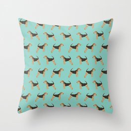 Airedale Terrier dog pattern cute gifts for dog lover pet friendly airedale terriers Throw Pillow