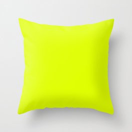 Chartreuse Traditional Green Yellow Solid Color Popular Hue Patternless Shades of Yellow Hex #DFFF00 Throw Pillow