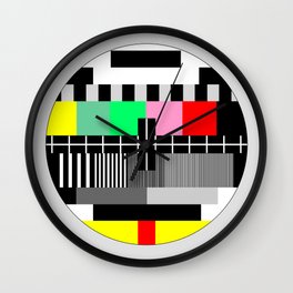 Retro color tv test screen Wall Clock