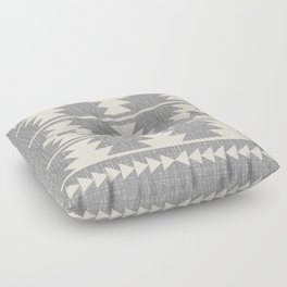 Southwestern Pattern 131 Gray and Beige Floor Pillow