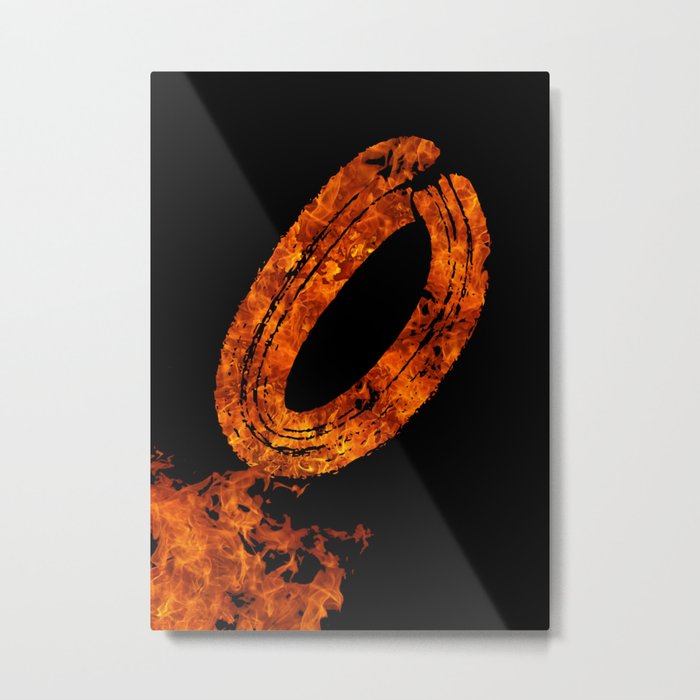 Burning on Fire Letter O Metal Print