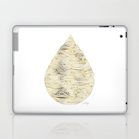 Water Drip – Gold Laptop & iPad Skin