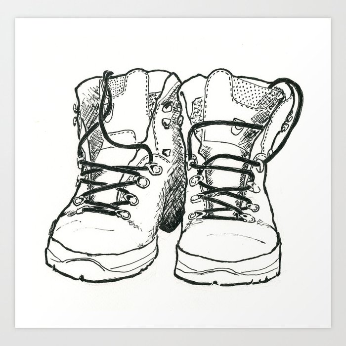 Walking Boots Drawing | manminchurch.se
