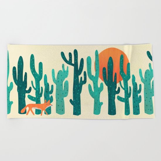 Desert fox Beach Towel
