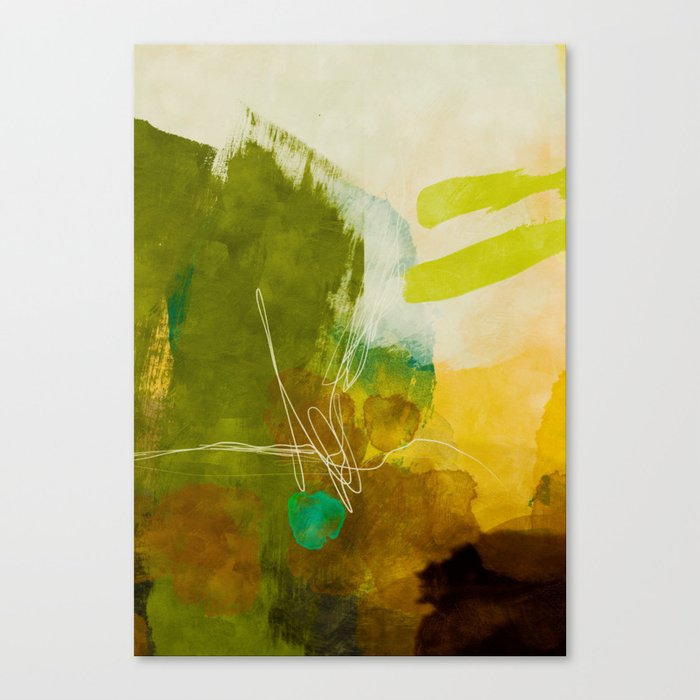 summer landscape 1 triptych abstract art Canvas Print