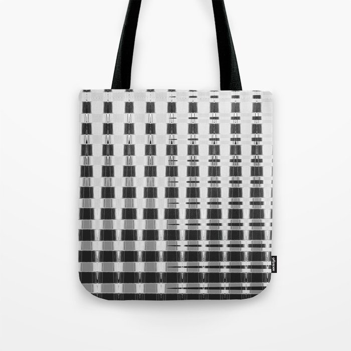 Black And White Grid Blend Pattern Tote Bag