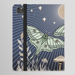 Luna Moths with moon and mushrooms - art and 2022 Lunar calendar (Northern Hemisphere) iPad Folio Case