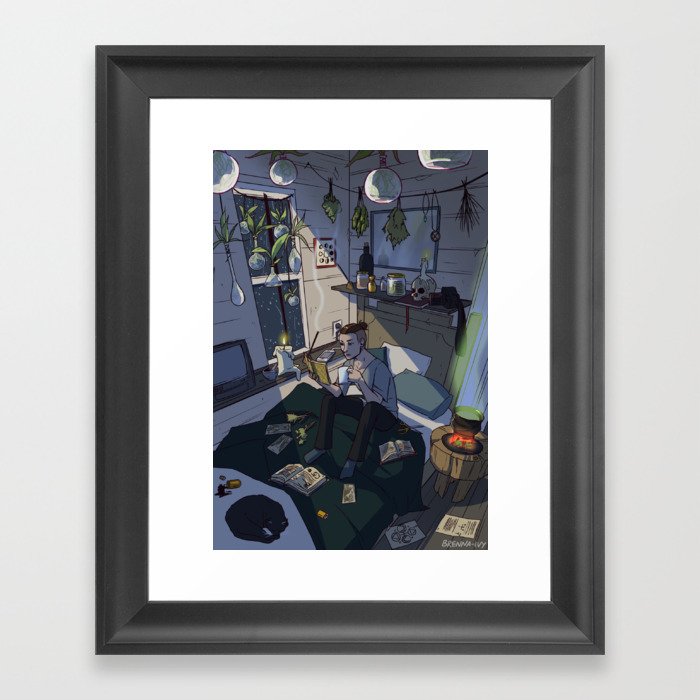 Modern Male Witch Bedroom Gerahmter Kunstdruck