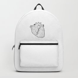 Ubi cor, ibi domus Backpack | Heart, Simple, Lines, Minimalist, Topography, Nature, Drawing, Black and White, Digital, Abstract 