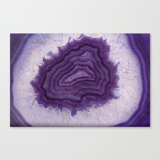 Purple Agate and crystals Canvas Print