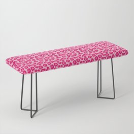 Leopard Print in Pastel Pink, Hot Pink and Fuchsia Bench