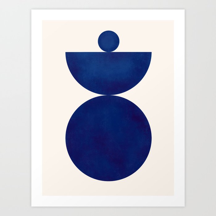 Modern Minimal Abstract Blue #2 Art Print