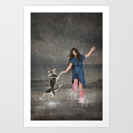 Amor Fati or Dancing in the Rain Art Print