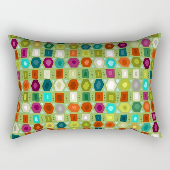 hex strip green Rectangular Pillow