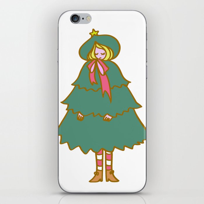 Girl dressed as a tree iPhone Skin