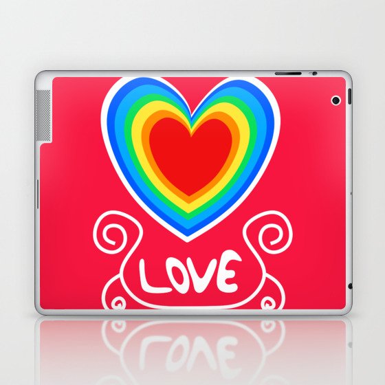 Love Heart Rainbow Vintages Laptop & iPad Skin