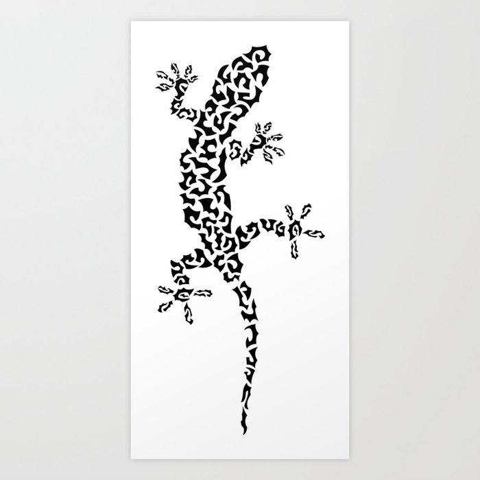Lizard in shapes Art Print