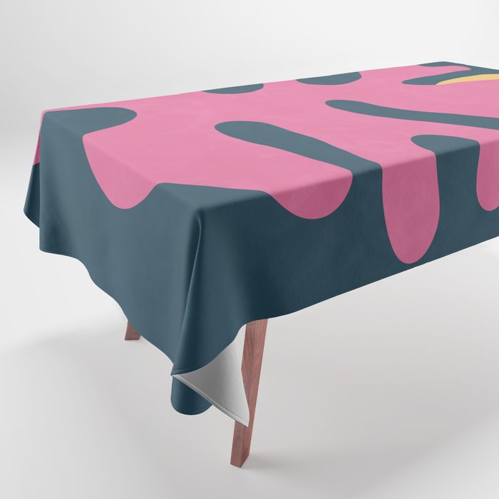 Abstract Shapes Botanical - Pink Blue Tablecloth