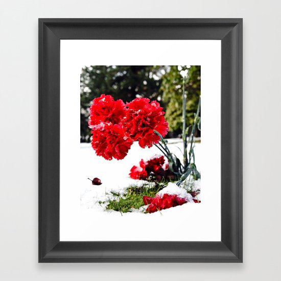 Frost flowers Framed Art Print