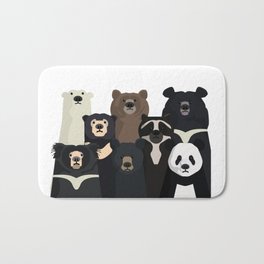 Bear family portrait Bath Mat | Black Bear, Brown Bear, Nursery Wall Art, Graphicdesign, Animal, Woodland Animals, Sloth Bear, Children, Bears, Nature 