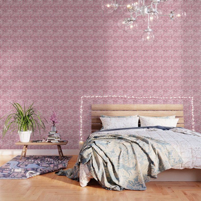 Luxury Pink Geometric Pattern Wallpaper