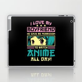 Anime boyfriend girlfriend watch anime all day Laptop Skin