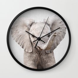 Baby Elephant - Colorful Wall Clock